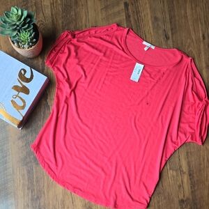 NEW Maurices Coral Cold Shoulder Small Top